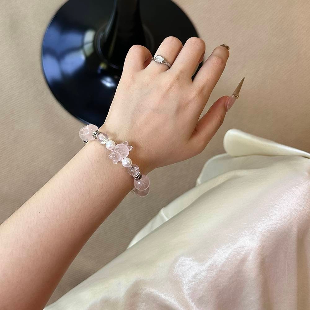 Rose Quartz and Shell Pearl Bracelet - Image 2