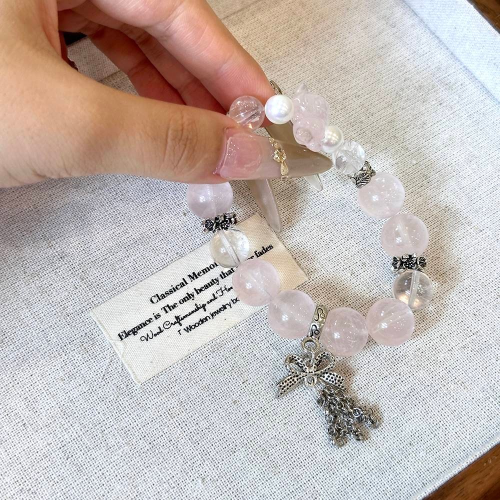 Rose Quartz and Shell Pearl Bracelet - Image 4