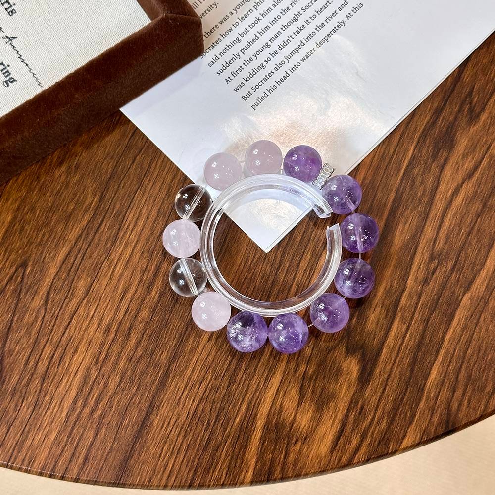 Purple Auralite 23 and Rose Quartz Bracelet - Image 6