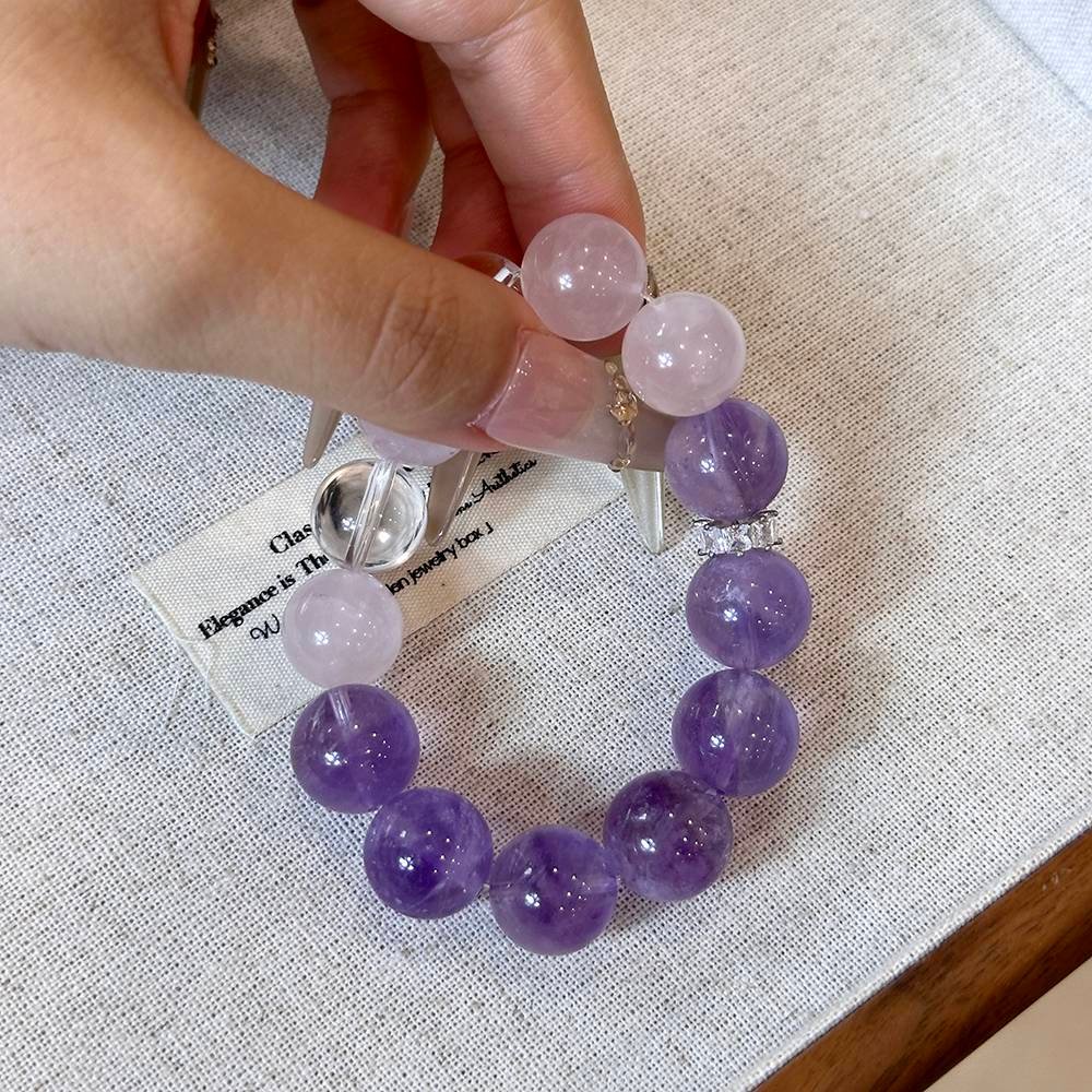 Purple Auralite 23 and Rose Quartz Bracelet - Image 5