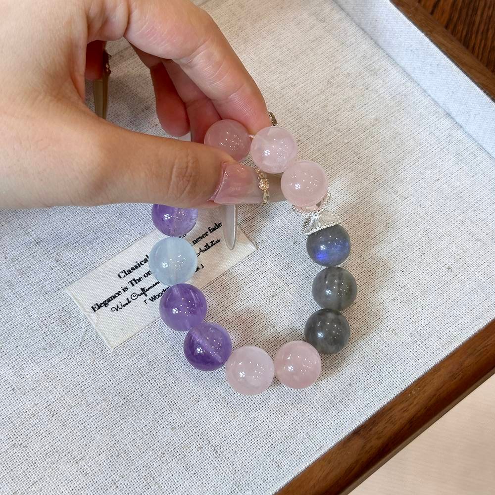 Rose Quartz and Labradorite/Moonstone Bracelet - Image 4