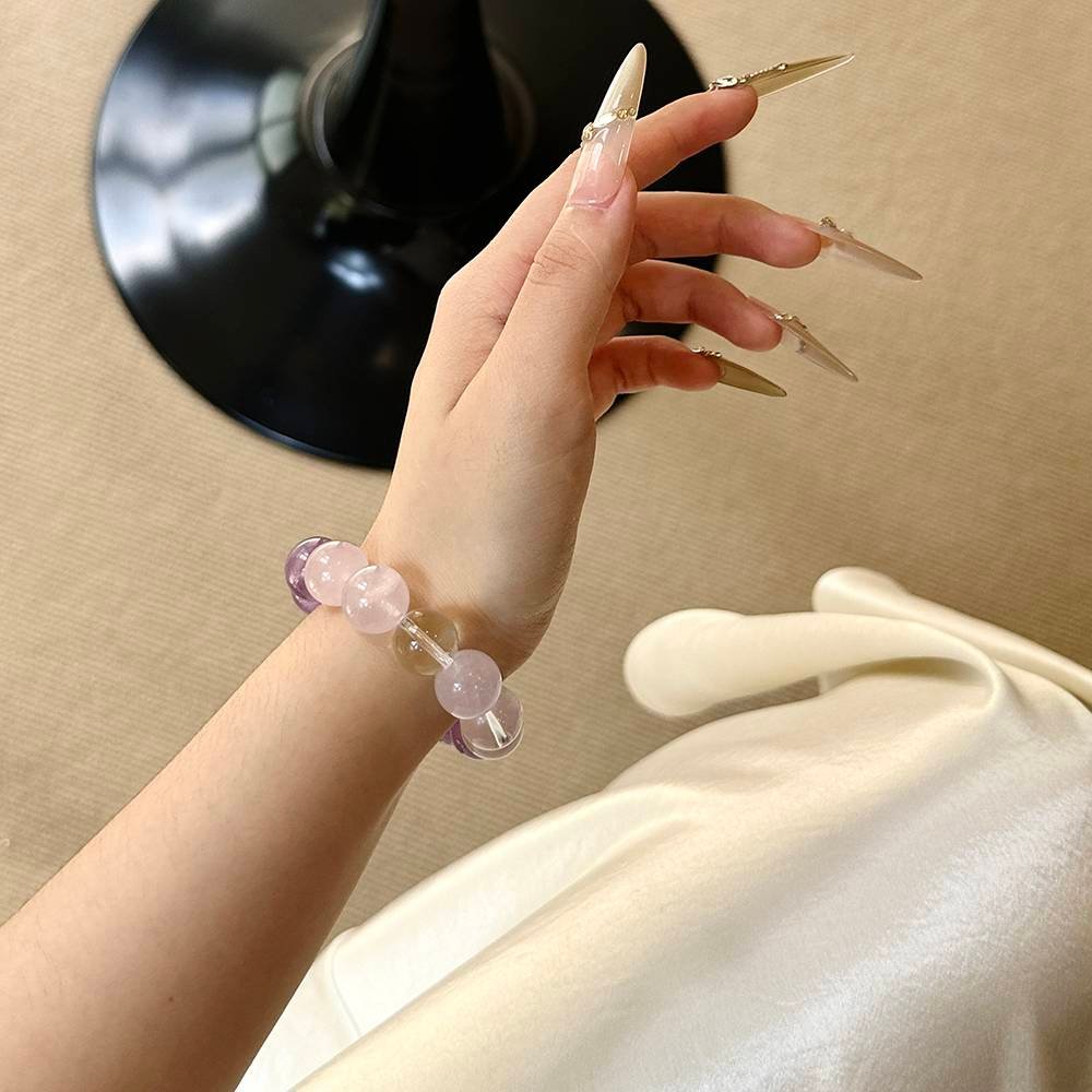 Purple Auralite 23 and Rose Quartz Bracelet - Image 3