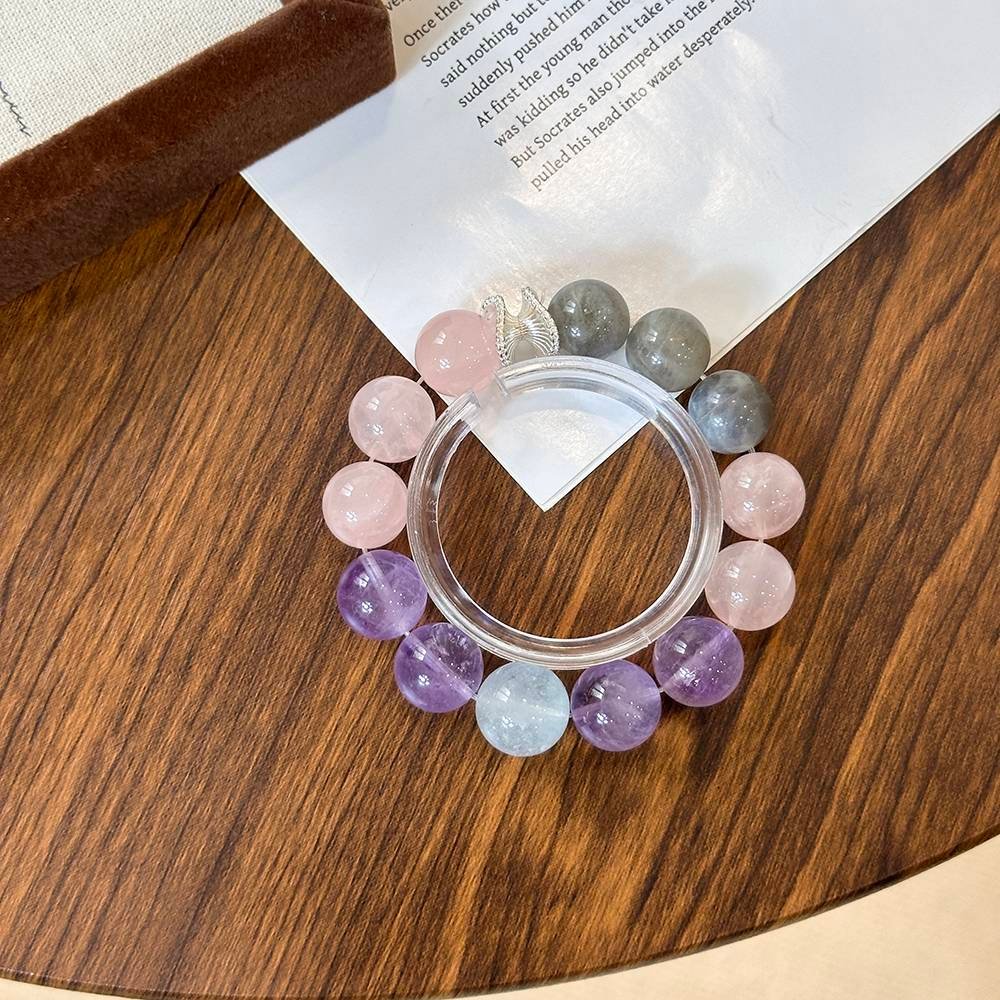 Rose Quartz and Labradorite/Moonstone Bracelet - Image 2