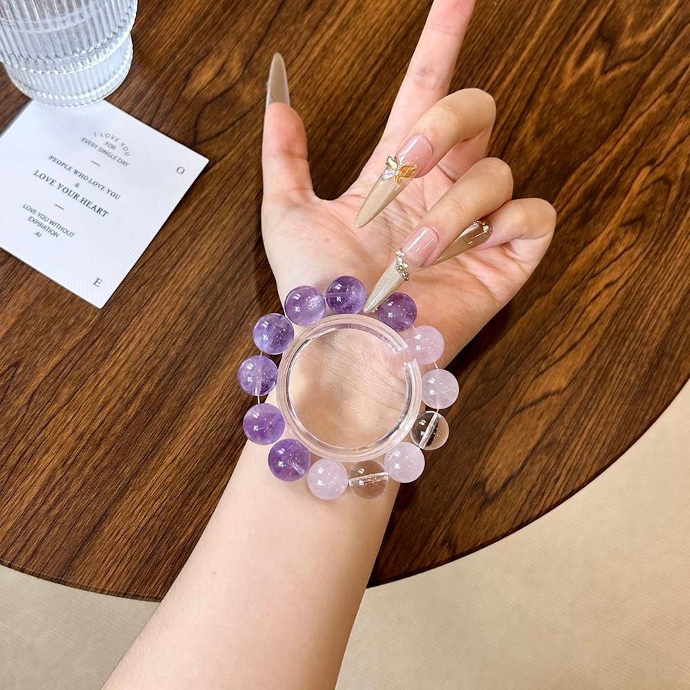 Purple Auralite 23 and Rose Quartz Bracelet - Image 2