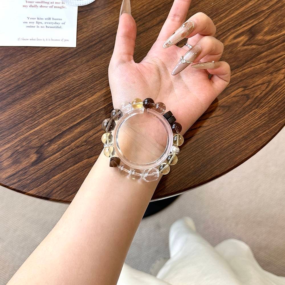 Clear Quartz & Smoky Quartz Bracele - Image 5