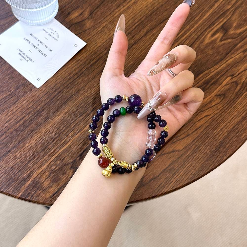 Amethyst and Red Agate Bracelet - Image 2