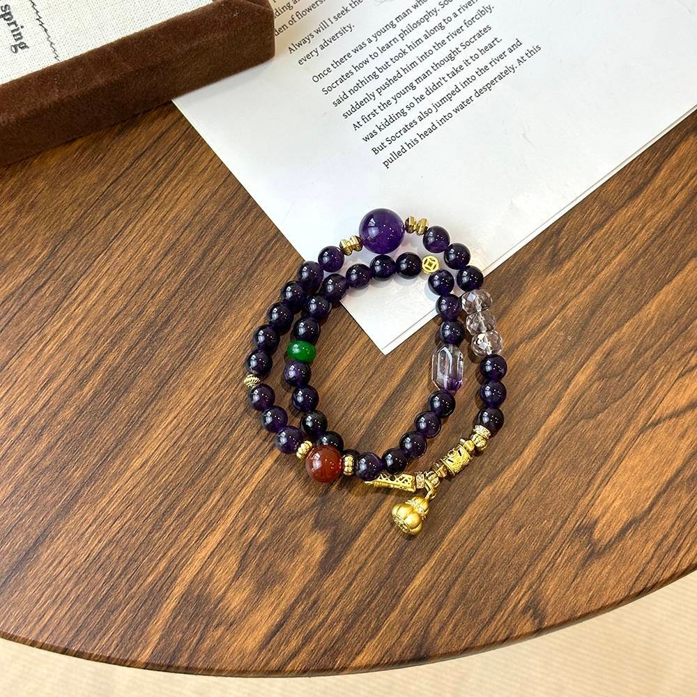 Amethyst and Red Agate Bracelet - Image 3