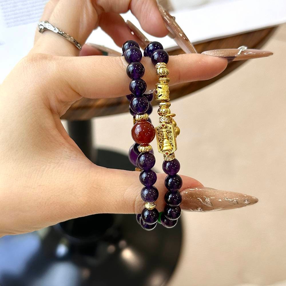 Amethyst and Red Agate Bracelet - Image 4