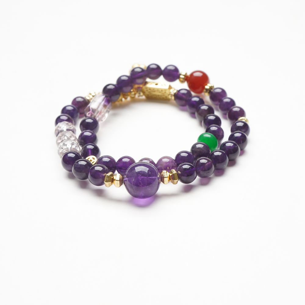 Amethyst and Red Agate Bracelet - Image 7