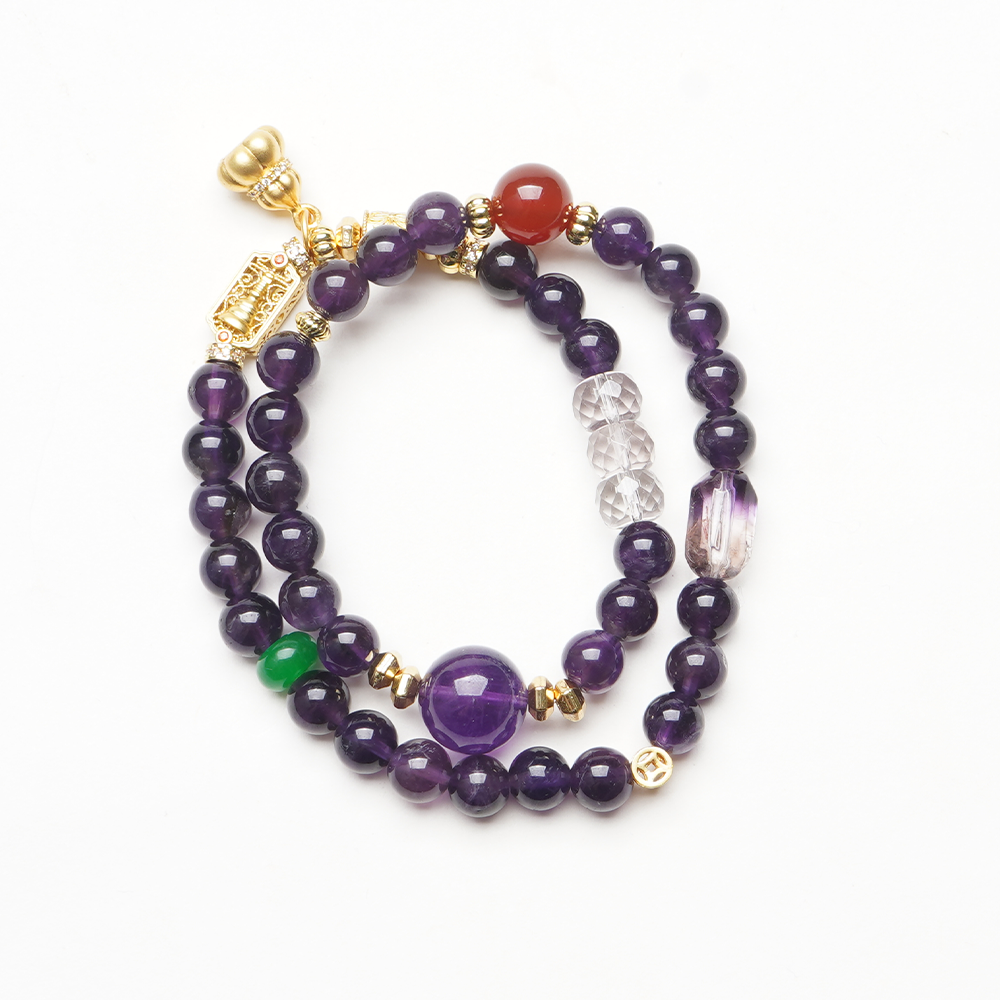 Amethyst and Red Agate Bracelet - Image 8