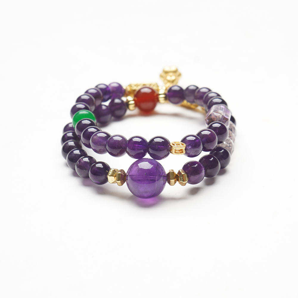 Amethyst and Red Agate Bracelet - Image 9